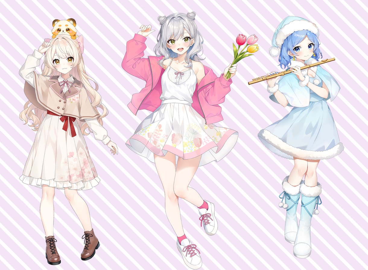 商用利用無料！立ち絵やご要望のイラスト描きます 表情差分・衣装差分等あります！ イメージ6