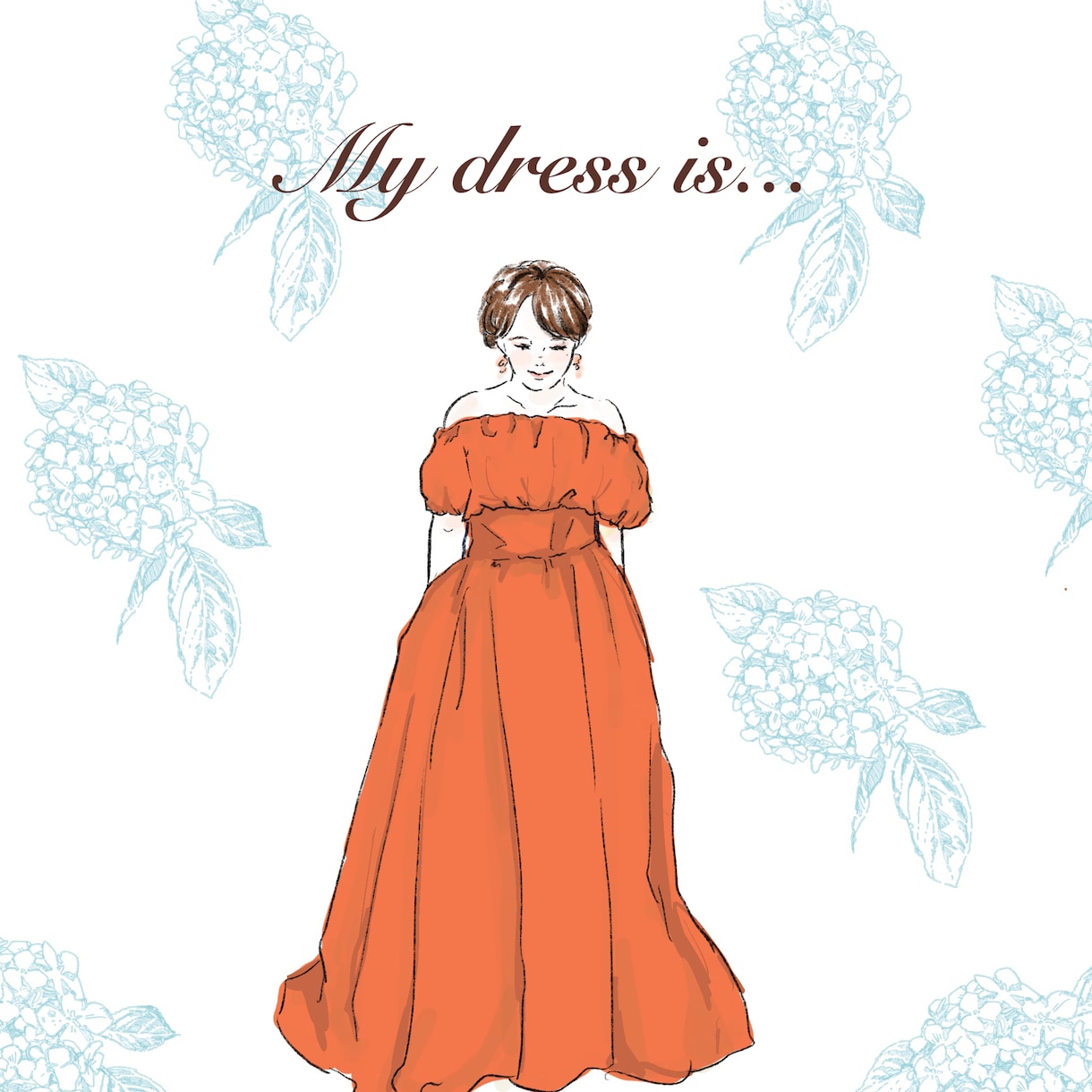 結婚式用ドレス色当てクイズのイラスト描きます ドレス色当てクイズ用の絵を似顔絵でお好きなドレスで描きます イメージ5