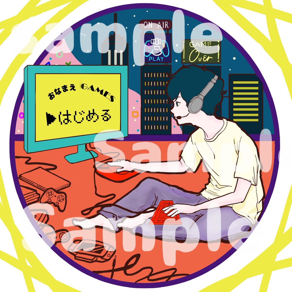 SNS用雰囲気似顔絵、キャラクターアイコン描きます POPでカラフルなタッチで幅広い絵柄に対応！ イメージ1
