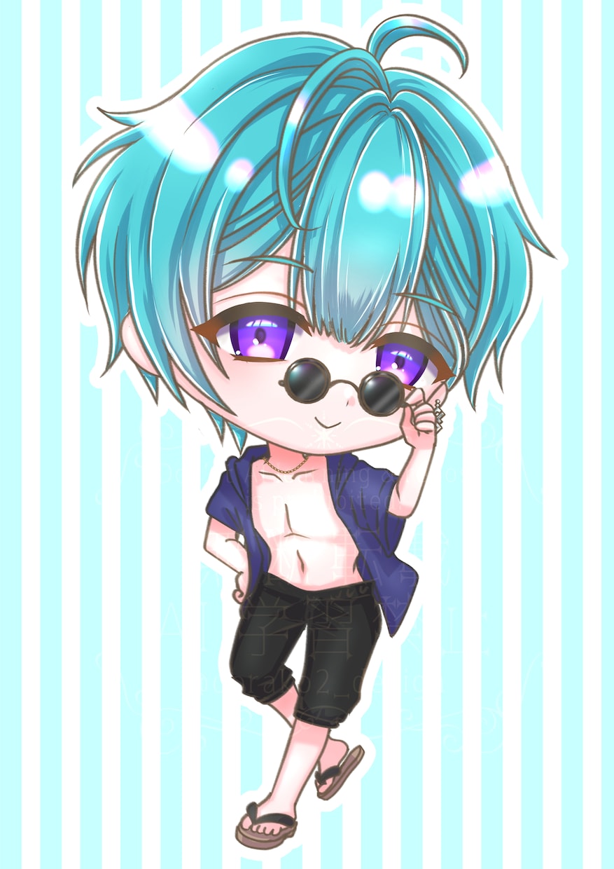 量産企画★ミニキャラ水着イラストお描きします 可愛い＆カッコいい！安価なSDキャラの水着イラストオーダー！ イメージ4