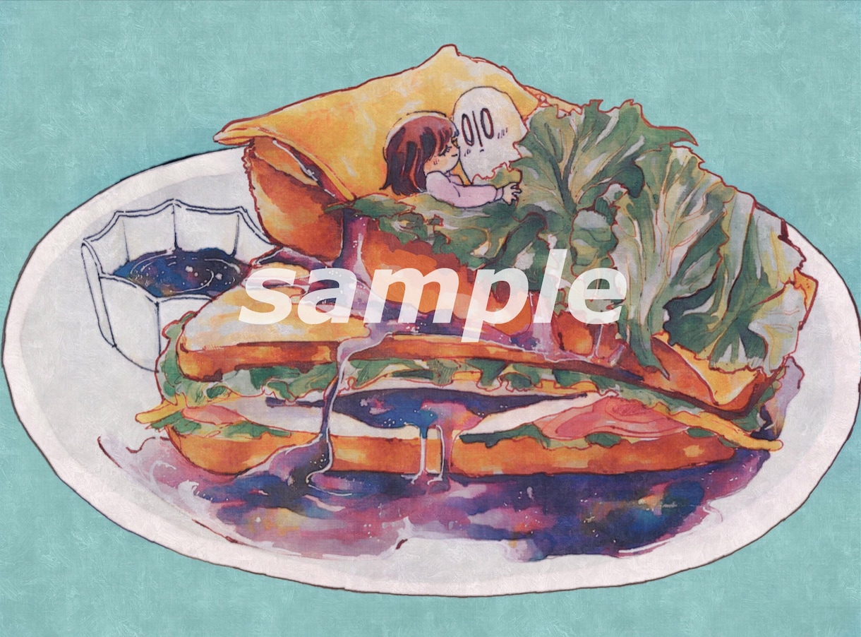 あなたの大好きな食べ物、飲み物描きます おいしい料理をイラストに。お子様を大好きな食べ物のせかいへ！ イメージ4