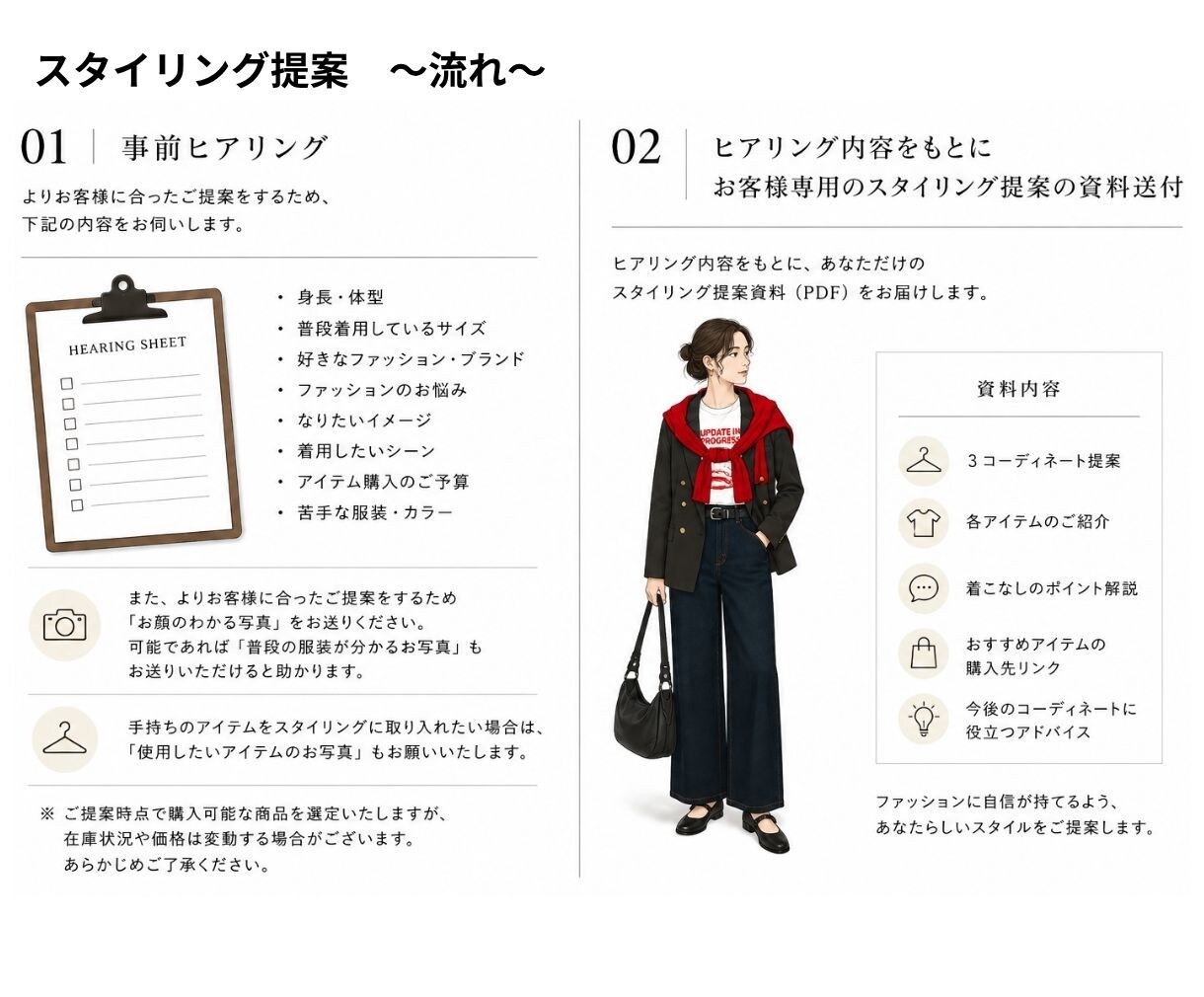 女性限定！あなたに似合う3コーデをご提案します 手持ちの服も活かして、一歩先のスタイリングをご提案 イメージ2