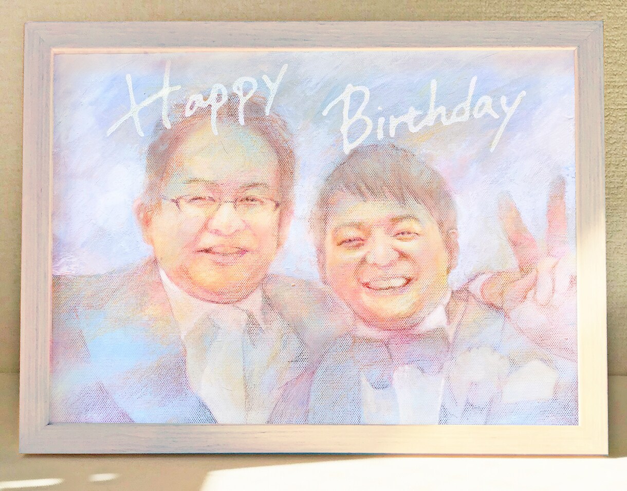 原画納品！手描き似顔絵で特別な贈り物を作成します キャンバスボードに絵の具と色鉛筆にてお描きいたします！ イメージ6