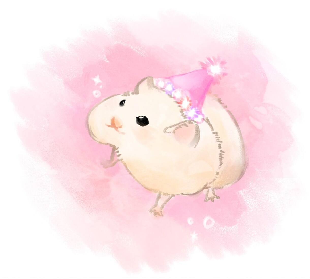 ハムスターや小動物をオイルパステル風に描きます 優しい色合いでふんわりとしたタッチが特徴です。 イメージ1