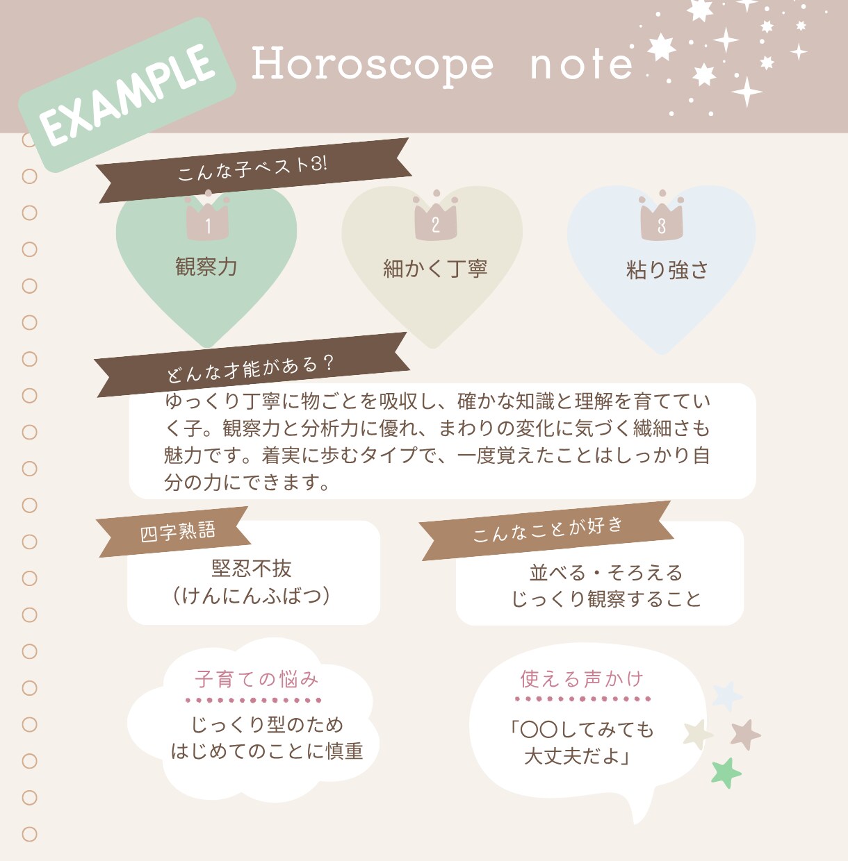 イヤイヤ期前に知りたかったわが子の個性を分析します 0〜3才時期の個性をやさしく言語化・子どもの才能を見つける イメージ8