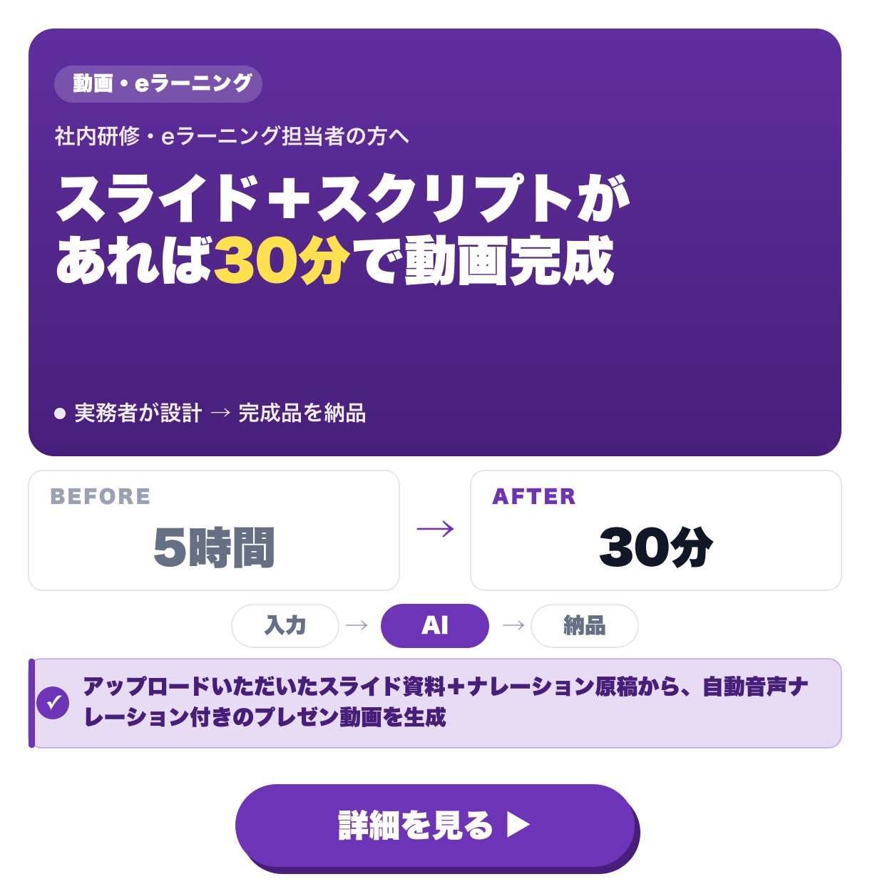スライド→音声付きビデオ自動生成を代行します スライド＋スクリプトがあれば30分で動画完成 イメージ1