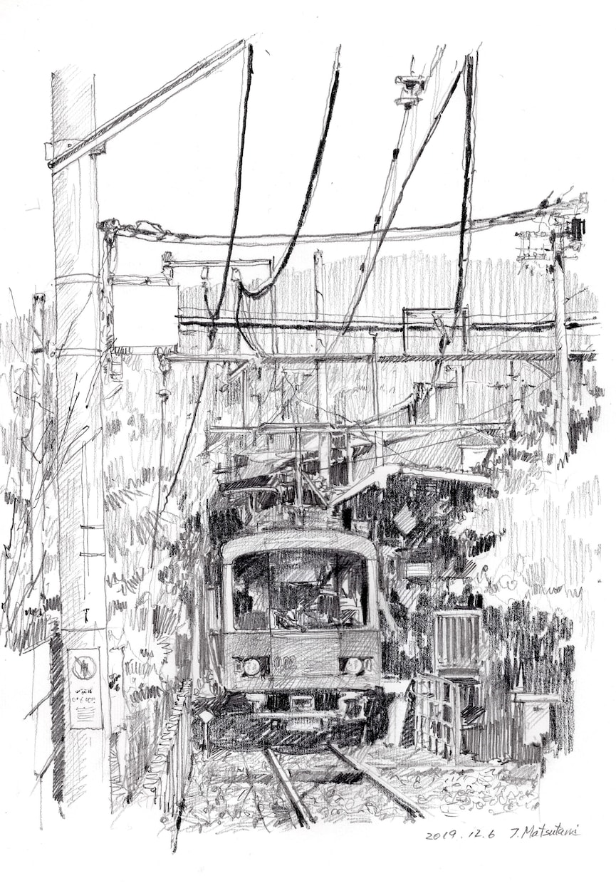鉛筆画で車や古い建築を描きます 鉛筆スケッチの趣のある絵を描きます。 イメージ4