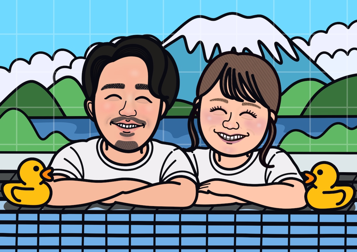 ほっこり可愛いポップな似顔絵描きます その人らしさを大切に笑顔になれる似顔絵をお描きします イメージ1