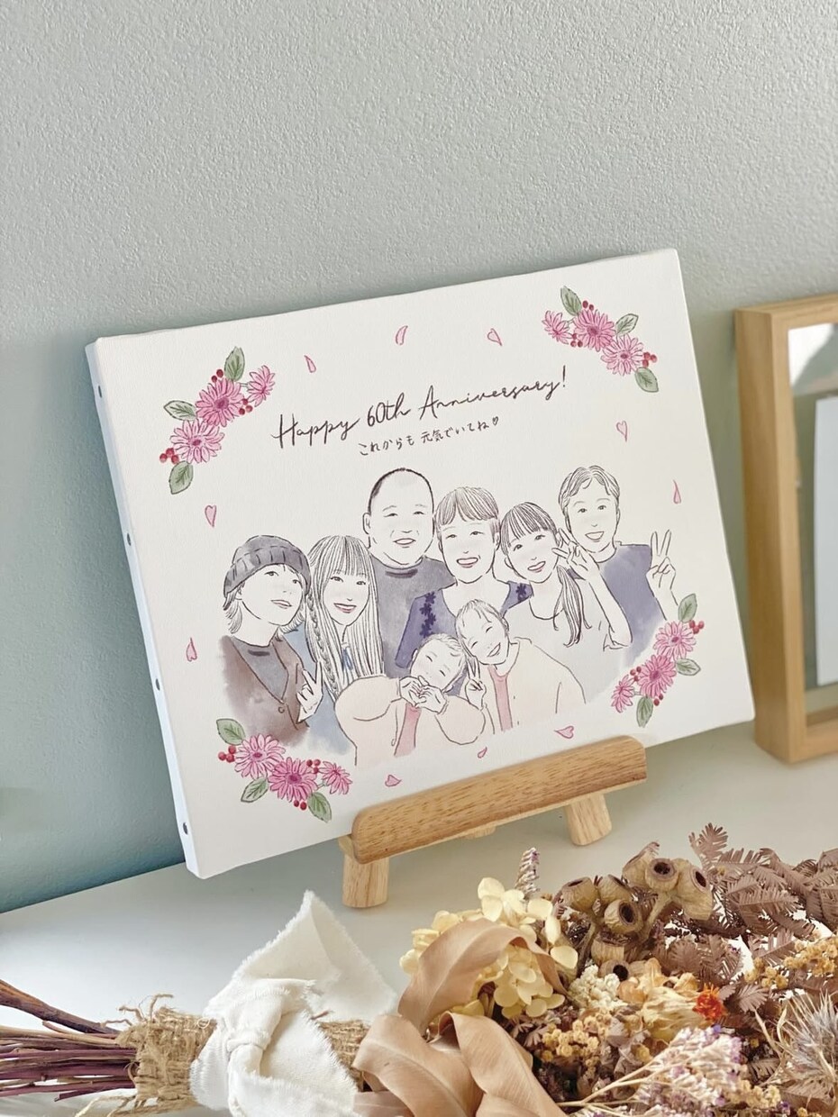 大人数◎お祝いキャンバスボードお作りします プレゼントや記念にぴったり！還暦祝い/敬老の日/結婚祝いに イメージ8