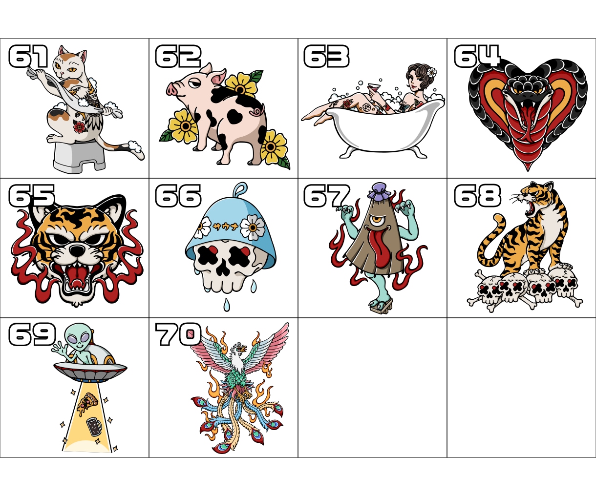 選べる！タトゥーイラストでアイコンを作成します 全70種類！短期納品！お好みのイラストをアイコンに！ イメージ8