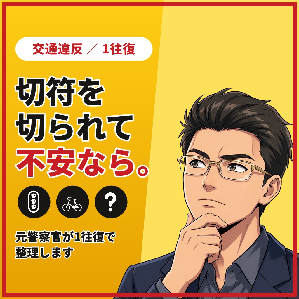 交通違反・免停が不安なあなたへ1往復で応えます 【1往復】青切符・赤切符・自転車の違反も。手続の流れを整理 イメージ1