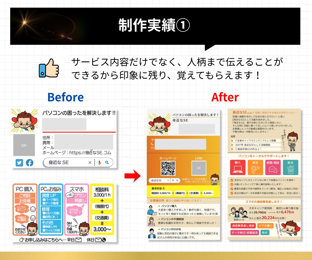 新規顧客獲得！営業用 三つ折り名刺デザイン致します 3倍の情報量だから印象残り、依頼に繋がる！二つ折りにも対応！ イメージ6