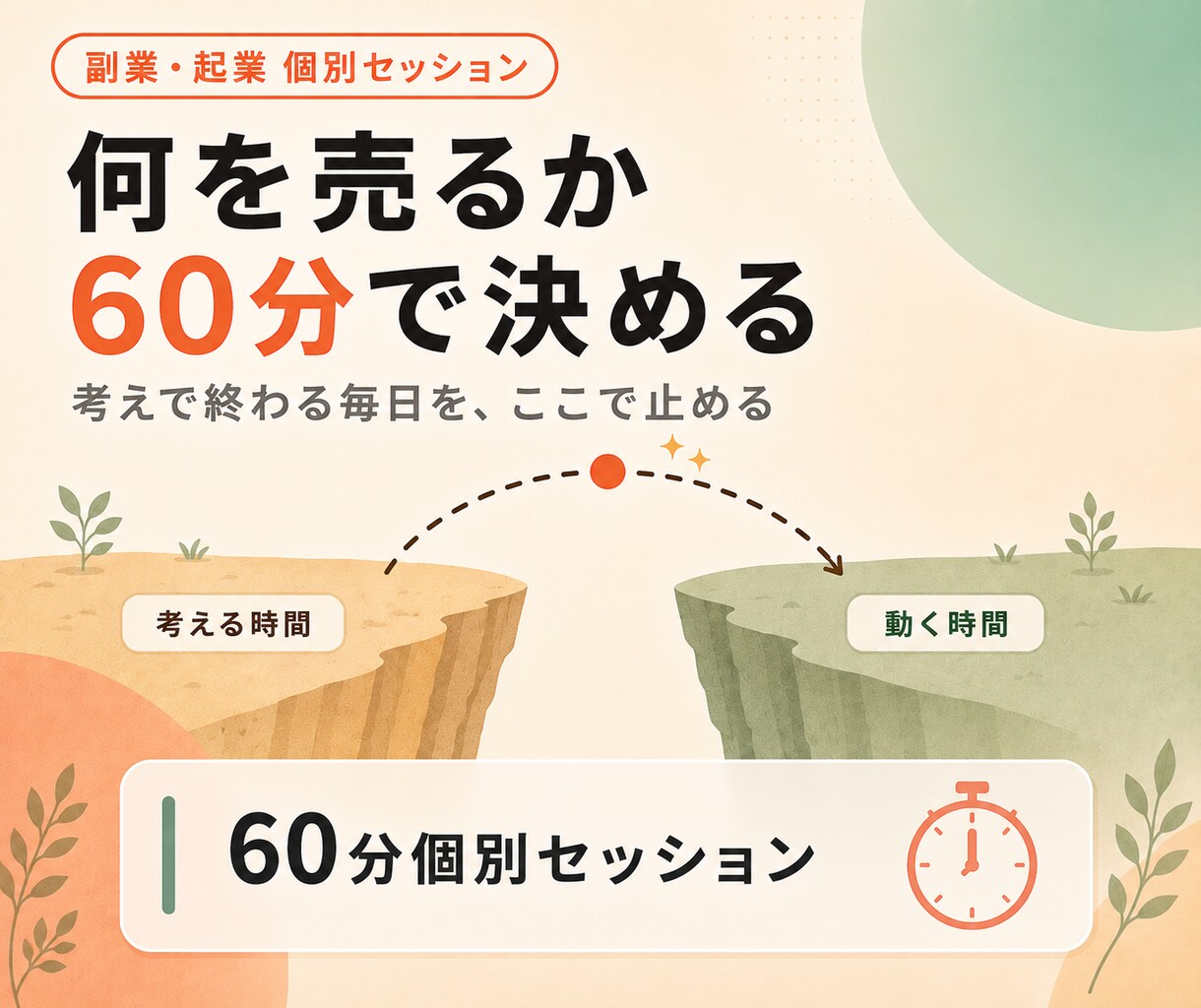 副業は企画が命｜60分で企画の軸を決めます 時間がなくて動けない？企画がないだけ！ イメージ1