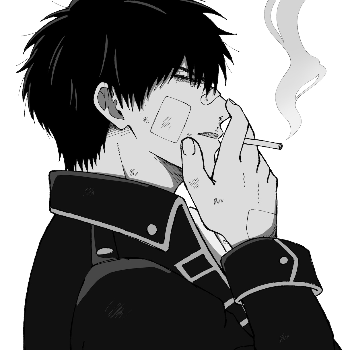 ダークでかっこいいイラスト描きます 鋭く刺すような目つきでこちらを見つめる絵描きます。 イメージ1