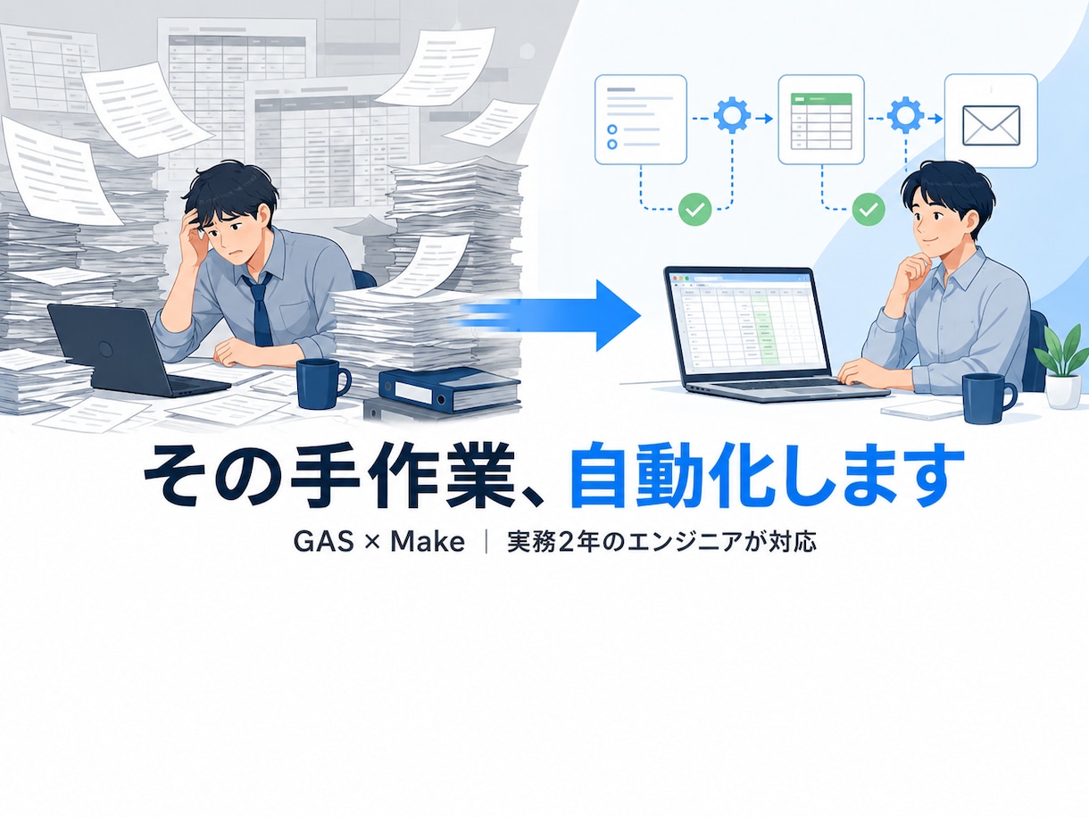 GASで面倒な繰り返し作業を自動化します 毎日の手作業、そろそろ自動化しませんか？ イメージ1