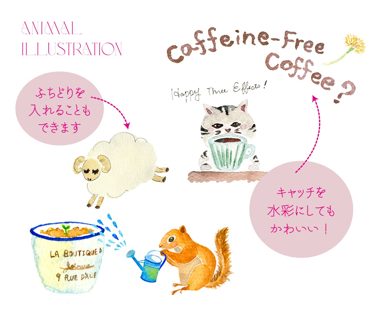 百貨店掲載★コスメや食品、動物水彩イラスト描きます アイコンや挿絵、素材パーツに最適なナチュラルかわいいイラスト イメージ3