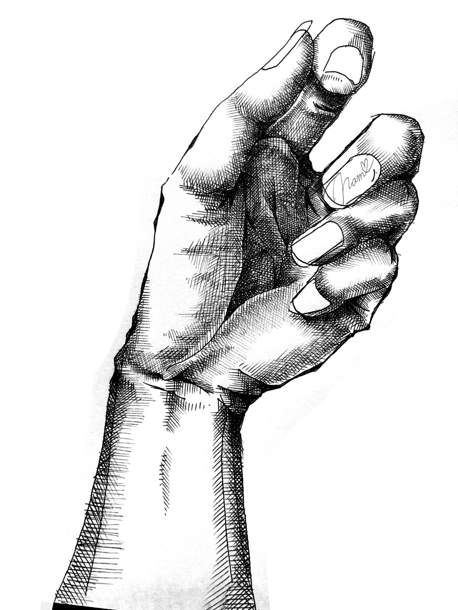 線画一点もの／あなたの「手」描きます あなたの今を残すための手のアート イメージ6
