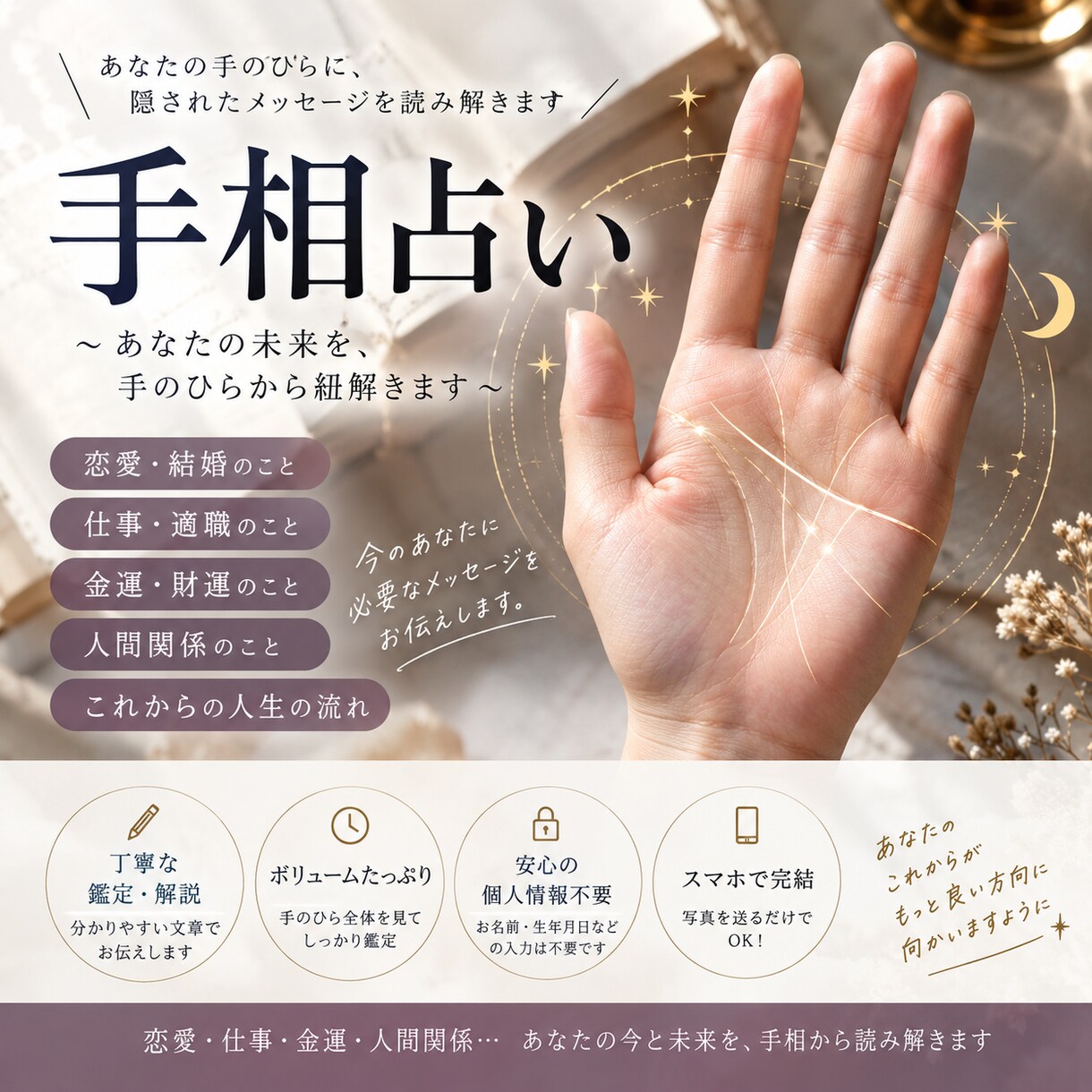 手相からあなたの未来を読み解きます 手のひらに隠されたメッセージを/恋愛・仕事・金運・人生 イメージ1