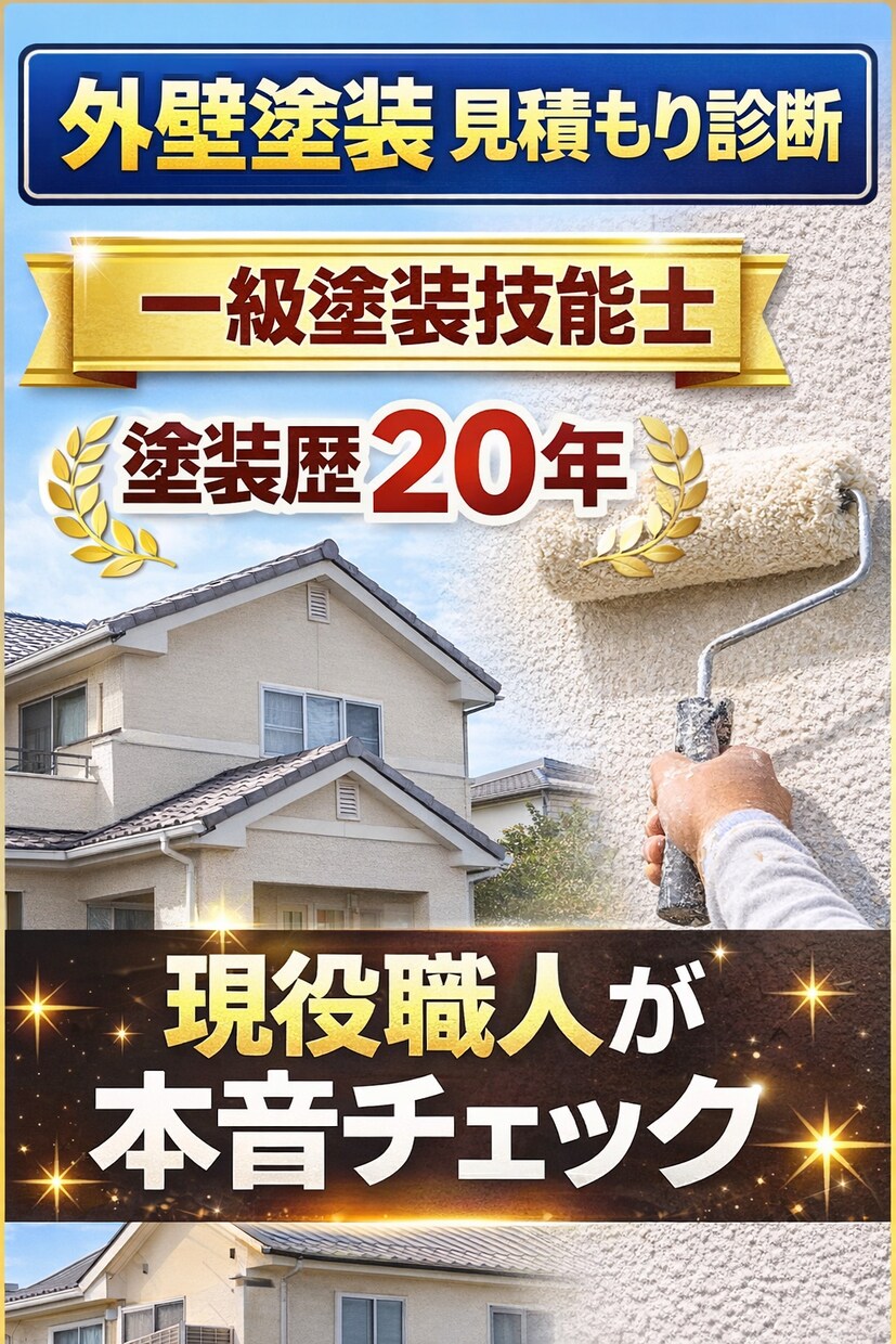 一級塗装技能士が外壁塗装の見積もりを診断します 塗装歴25年の現役職人が本音でチェック イメージ1