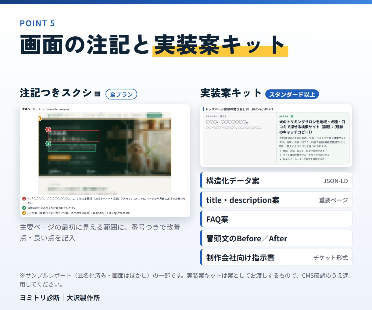 SEOとAI検索を診断し今月直す3件をお渡しします 対象URL・修正内容・検収条件まで渡せる診断 イメージ6
