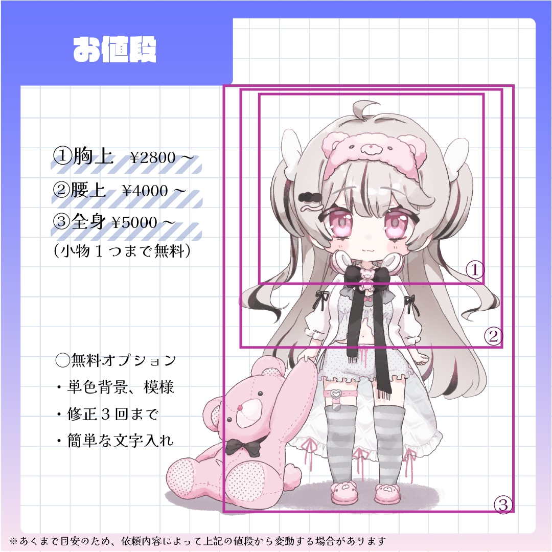 可愛いSDイラスト描きます 全身イラストは小物一つお付けします イメージ2
