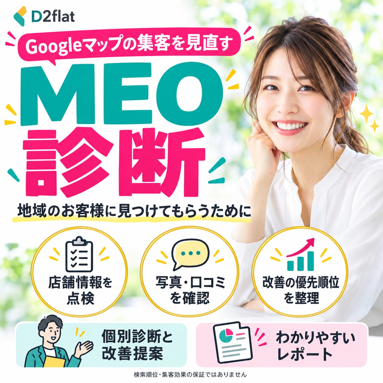 GoogleマップのMEO診断と改善提案をします 店舗情報・写真・口コミを点検。地域集客の改善点を整理します イメージ1