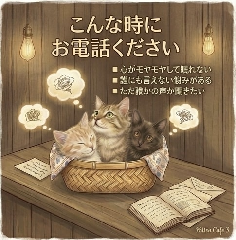猫さんのようにそっと寄り添います 日々の心のモヤモヤに。何気ない夜のお話し相手・相談を承ります イメージ2