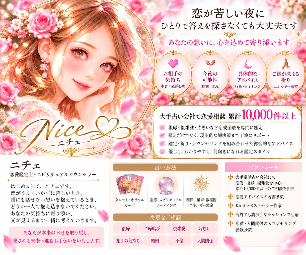 復縁したいあなたを♡10日間集中サポート♡します 大手占い館トップ鑑定師が♡祈り・回数無制限相談♡寄り添います イメージ2