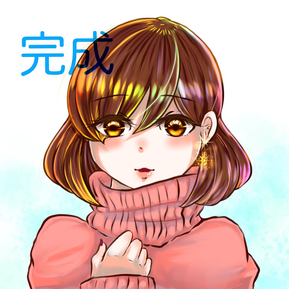 SNS等で使用出来るアイコンを描きます キラキラ、光輝く宝石のような一枚をあなたに。 イメージ4