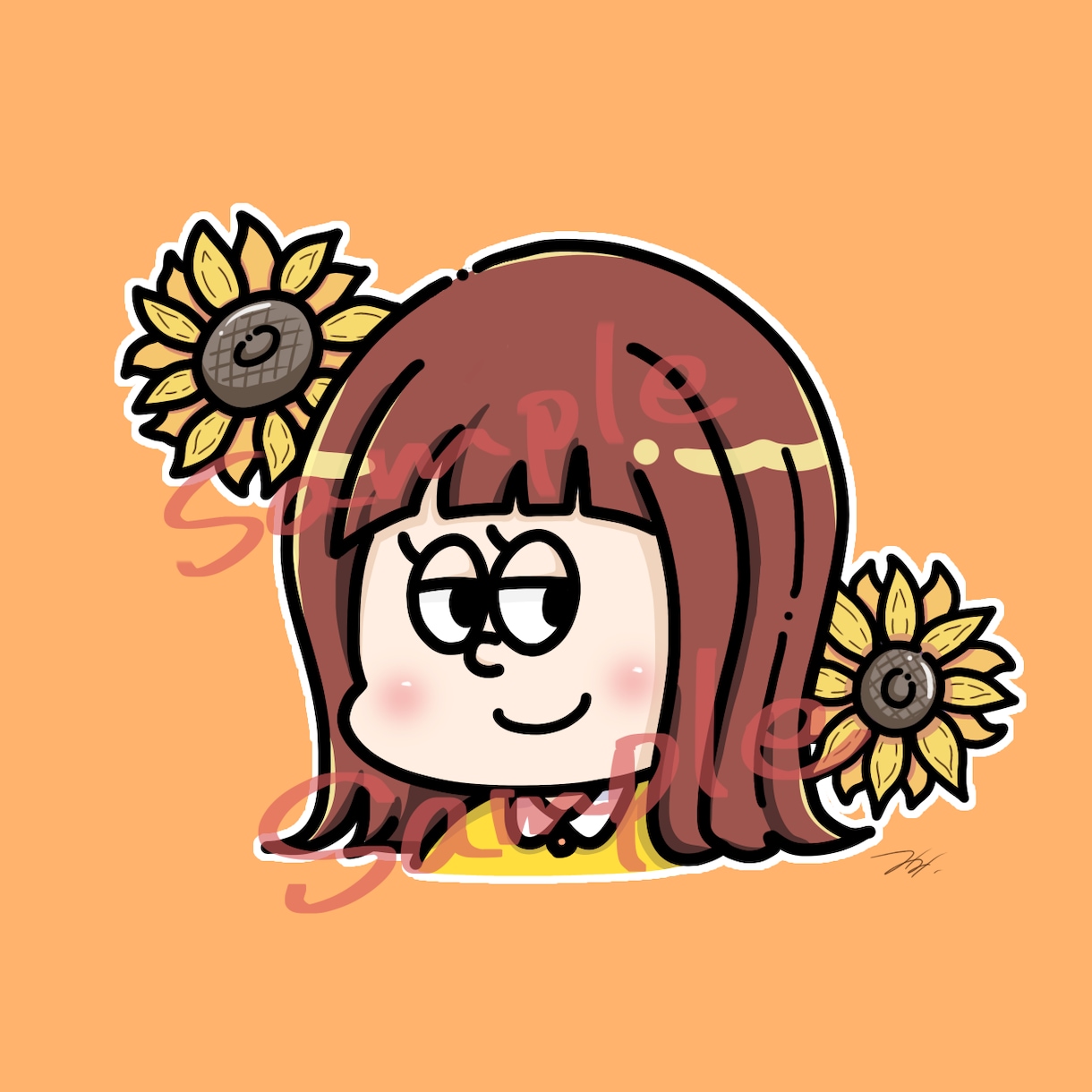 オリジナルアイコン描きます シンプルかわいい名入れ、モチーフ、ペット入れ可 イメージ1