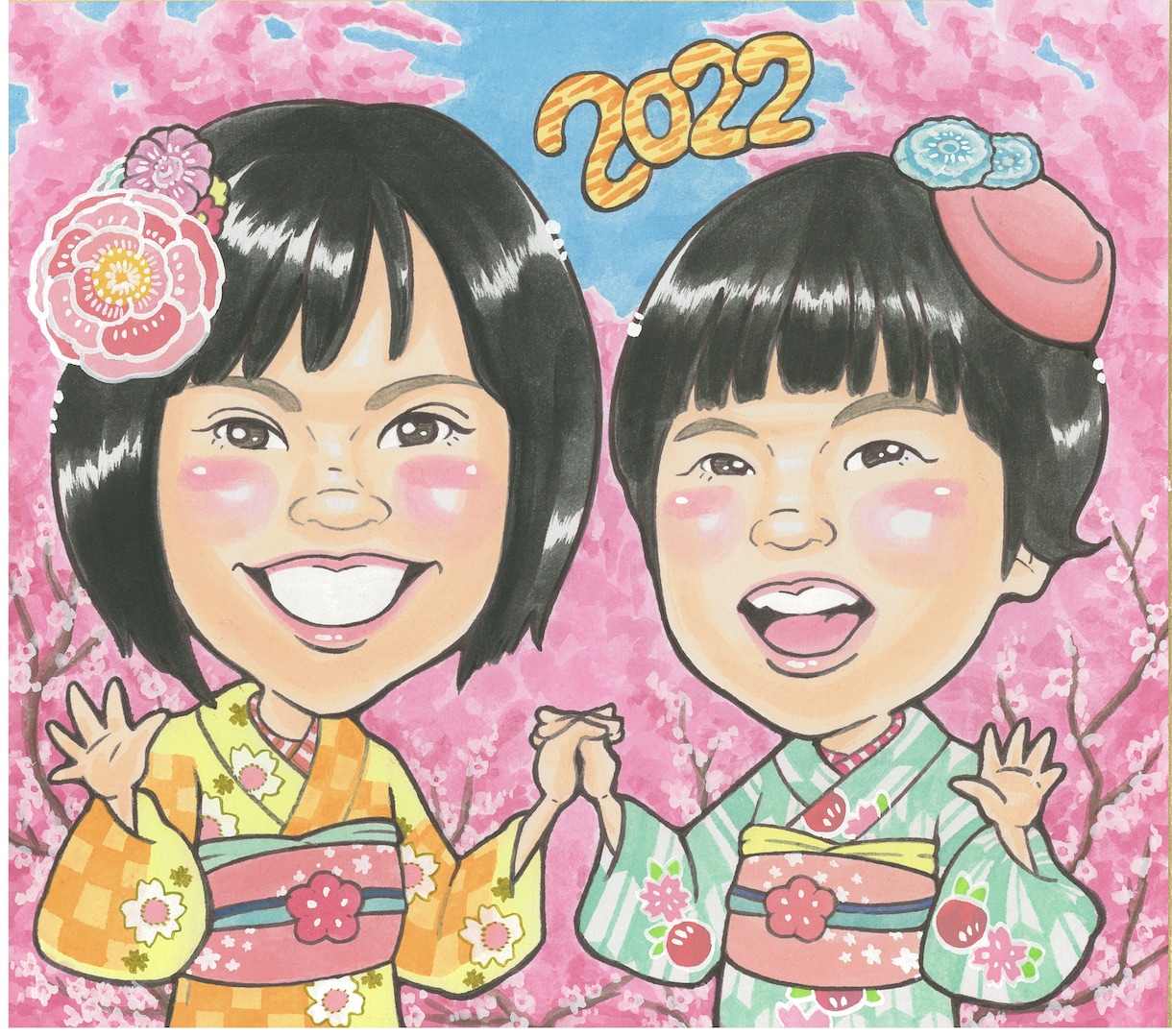 結婚式のウェルカムボードなどに！似顔絵お描きします 水彩画ならではの優しく華やかなタッチです。 イメージ8