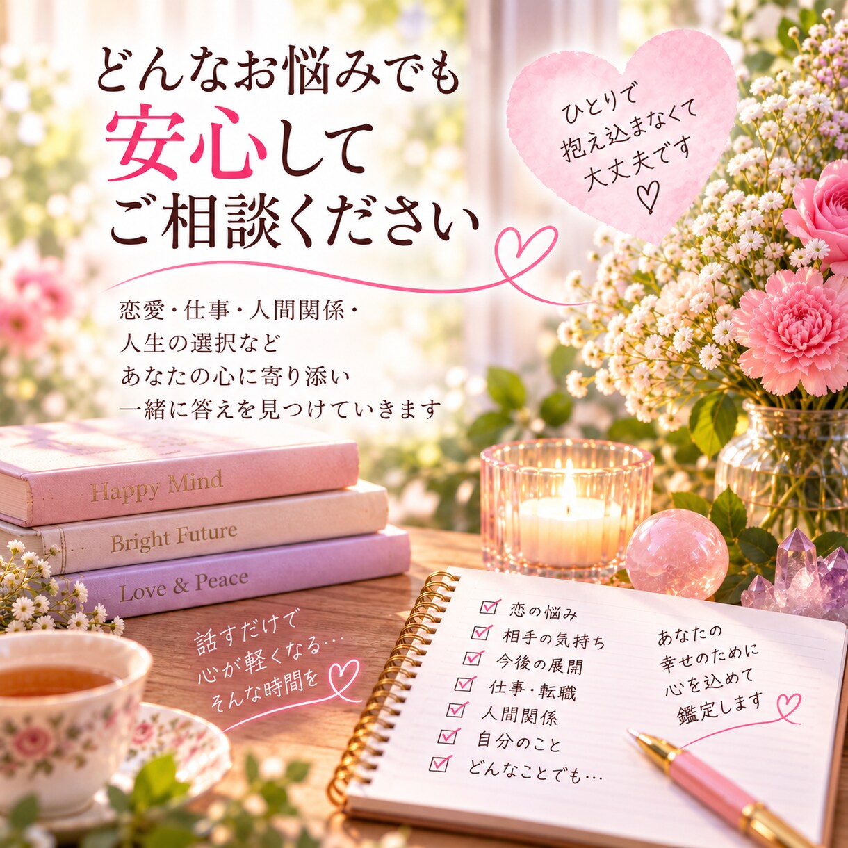片思い♡あの人の本音とあなたへの気持ちを視ます 言葉にしないあの人の本心、今すぐお伝えします イメージ9