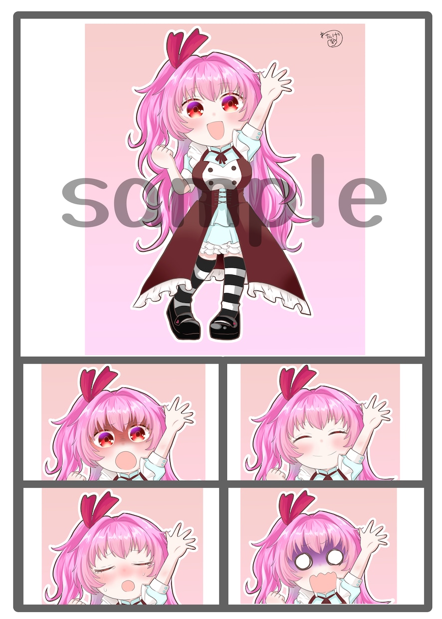 ミニキャラ全身立ち絵５パターンセット描きます 活動の貴方のためのキャラをお作りいたします♪ イメージ1