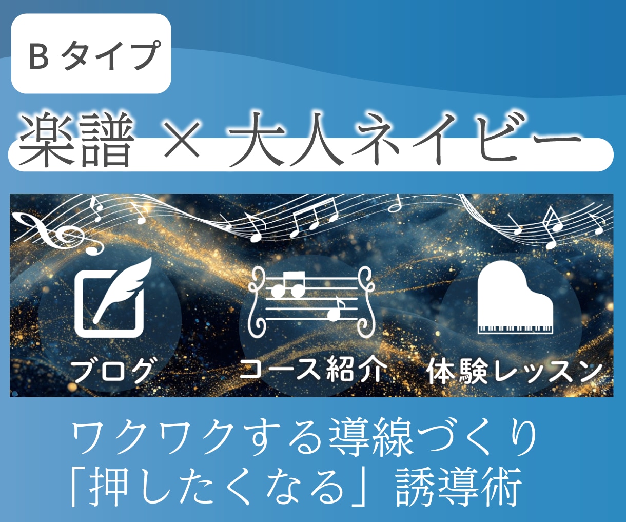 予約につながる！音楽向けリッチメニュー作ります 【大人ネイビー系】のメインカラーを使用します。 イメージ3