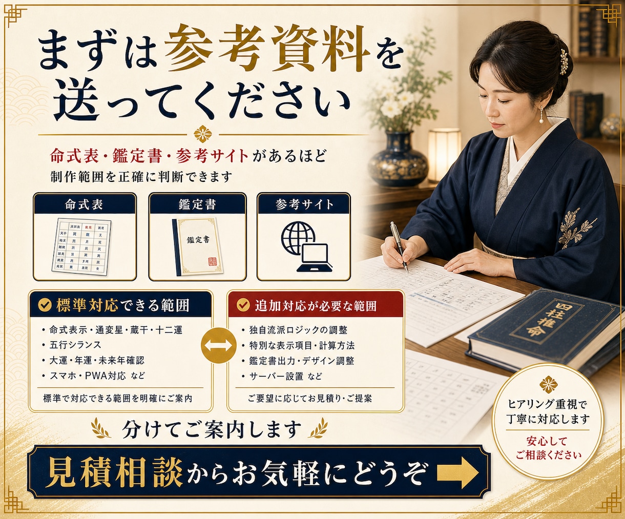 四柱推命の命式表・鑑定書自動作成ツールを制作します このページが見られていれば、もう使えます。Excel不要 イメージ10