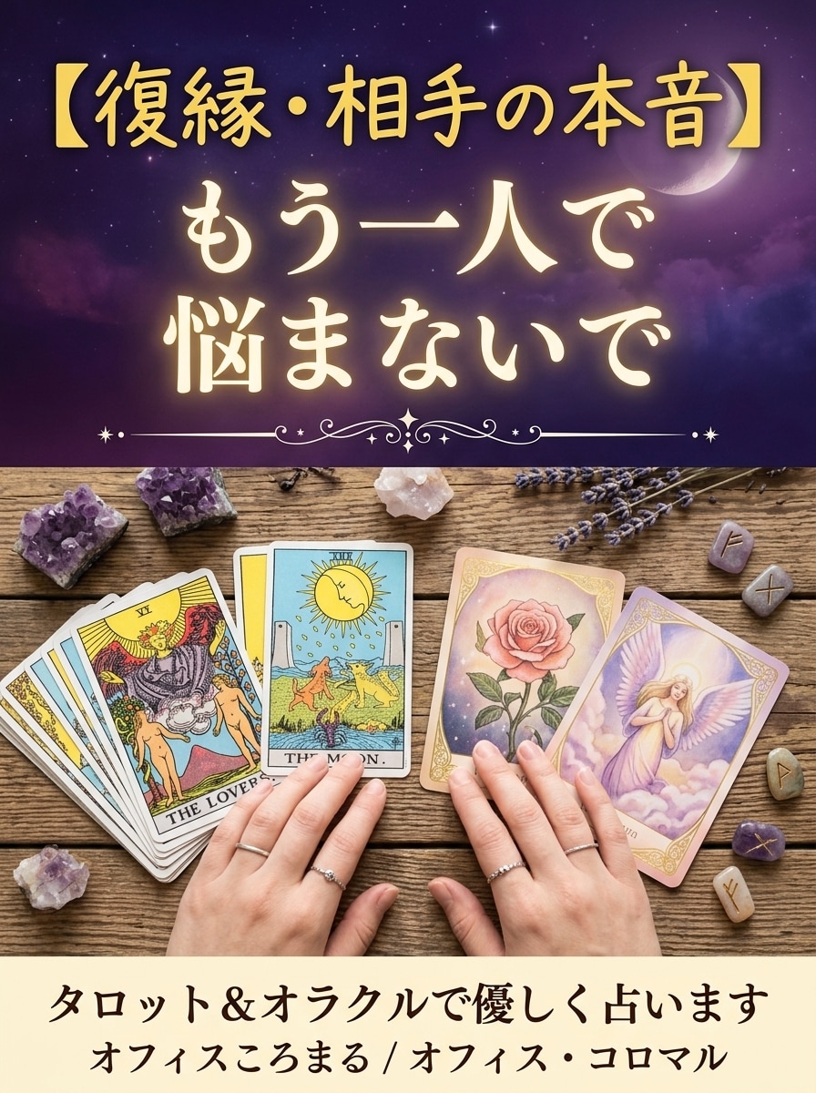復縁・相手の本音★タロットとオラクルで深く占います もう一人で悩まないで！酸いも甘いも知る鑑定士が親身に伴走 イメージ1