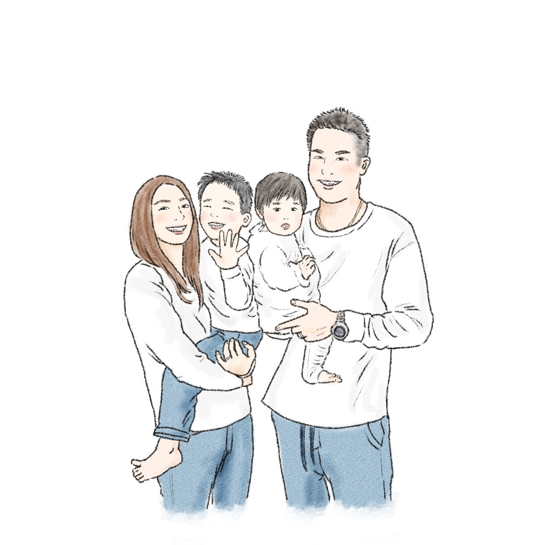 柔らかい雰囲気で温かみのある似顔絵描きます 4名まで基本料金に含まれます◎ペットもok イメージ4