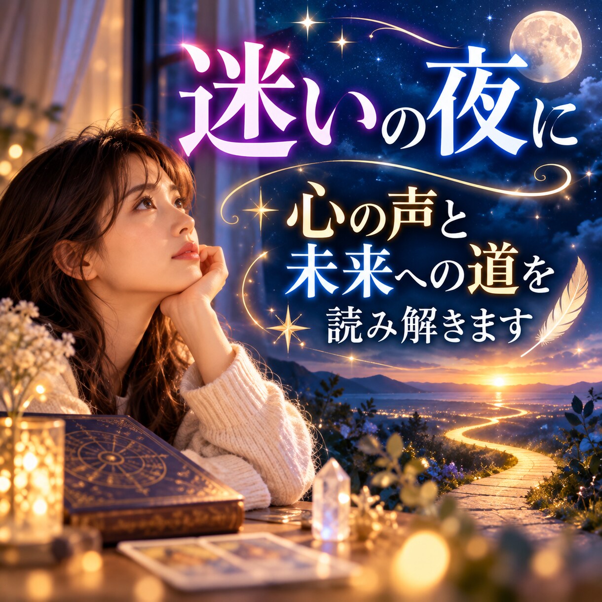 迷いの夜に心の声と未来への道を読み解きます 心に寄り添う鑑定であなたらしい未来への一歩を導きます イメージ1