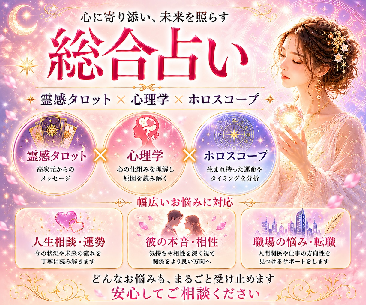 霊視タロット×西洋占星術で糸口を見つけます いま必要なメッセージを届け、あなたに光を届けます イメージ2