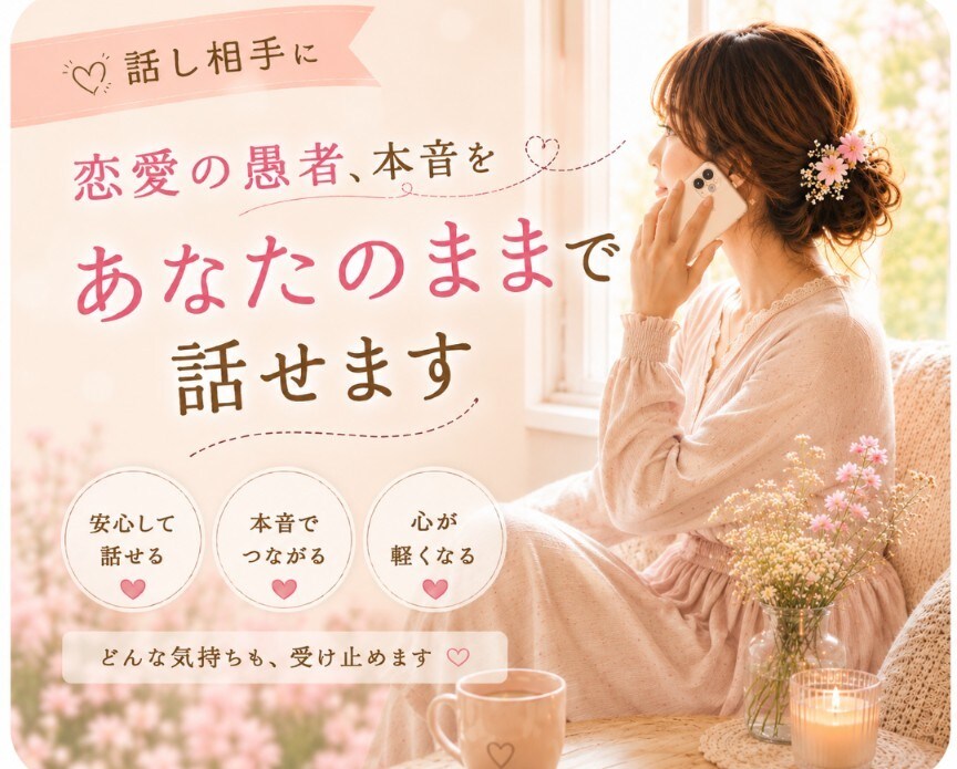 婚活に疲れたあなたが安心して話せる相手になります 婚活がしんどい時、気持ちをそのまま話せる場所です。 イメージ7