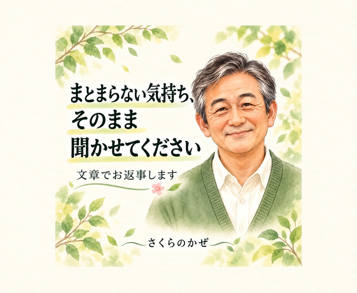 日々の悩みを聴き、文章でお返事します まとまらない気持ちも、手紙のようにゆっくりと イメージ1