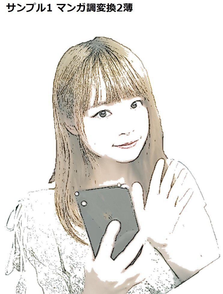 人物写真をマンガ調イラストに変換します プログラムが描くため早く仕上がります イメージ1