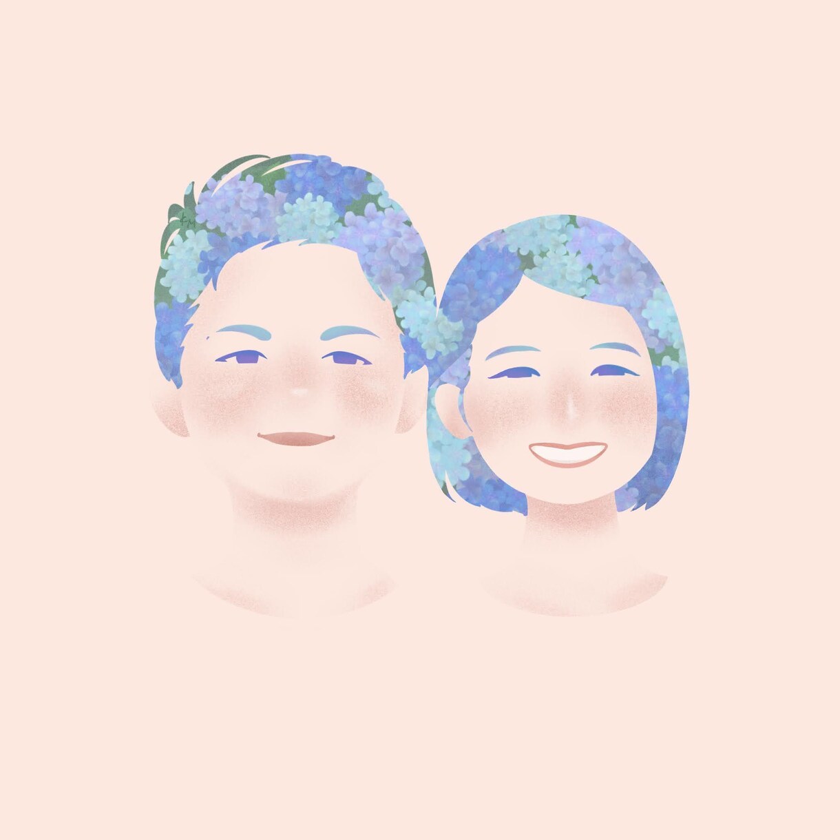 お好きな花を使った可愛らしい似顔絵を作成します 他にはないおしゃれで可愛らしい似顔絵をお描きします イメージ4