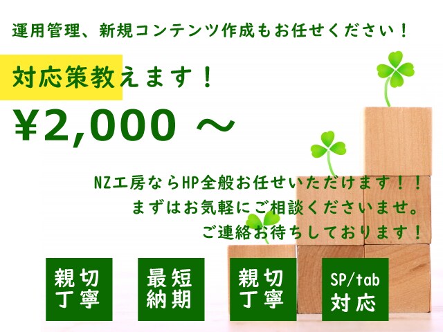 web制作・更新に関する相談、お聞きします webに関する困ったを解決します！！ イメージ1