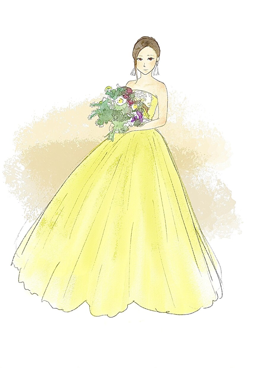 結婚式や前撮りの思い出をイラストにします 思い出の写真をもとにイラストにします イメージ10