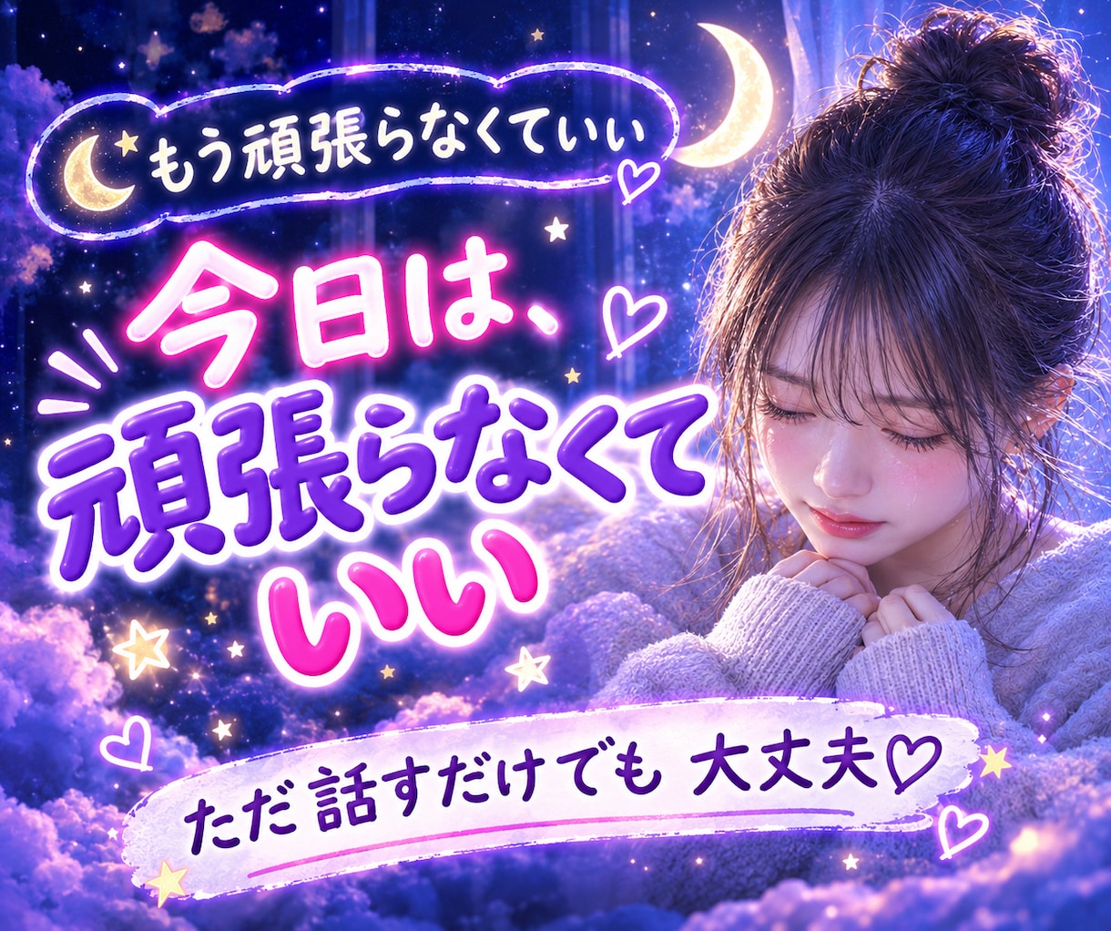 今すぐ泣きたいあなたの気持ちを優しく包み込みます 恋愛相談/人間関係/愚痴/不安/孤独/泣きたい夜/ストレス イメージ3