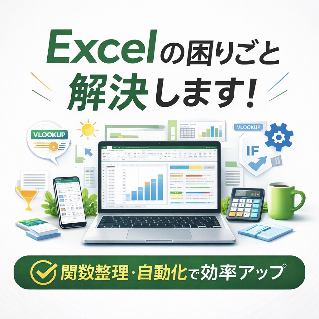 今使ってるExcelの困りごと直します 関数中心で、壊れにくく実務向けに改善 イメージ1