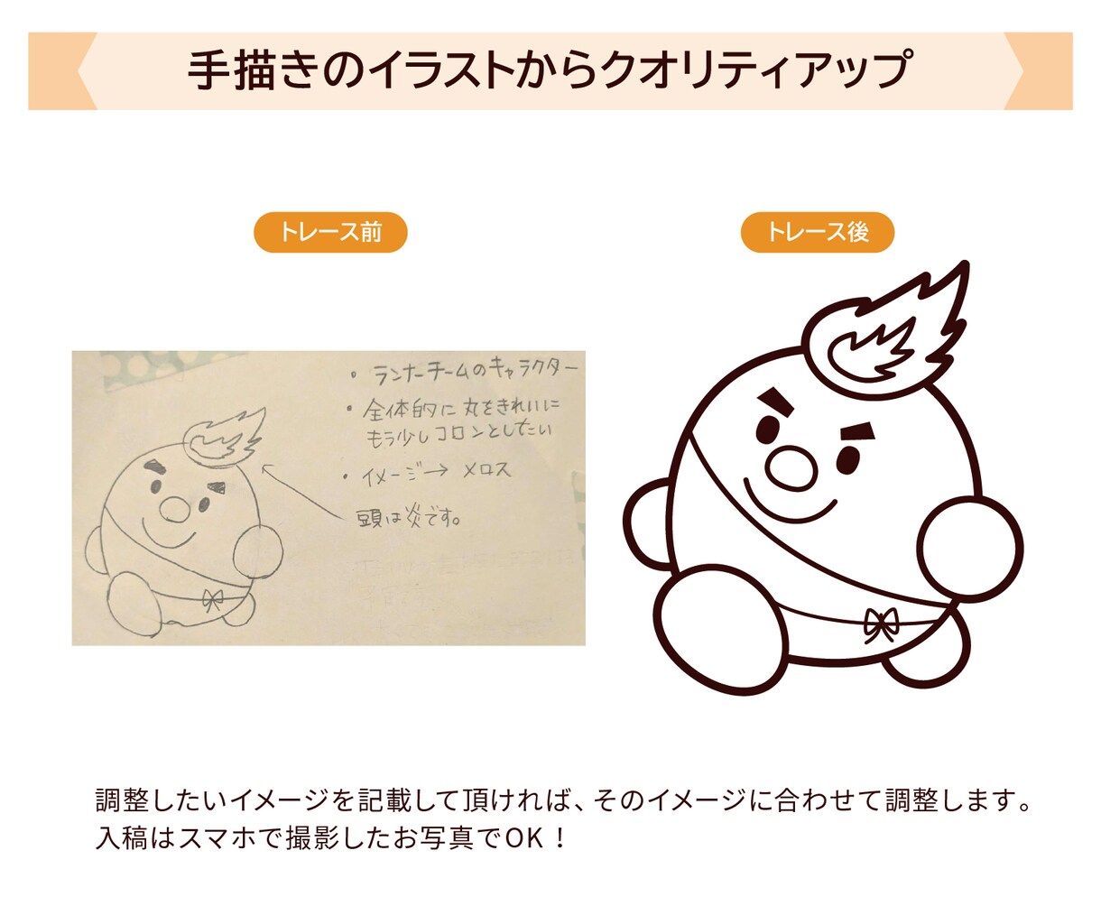 イラスト、画像をAIでトレースします 手描きのイラストや粗い画像もAIでデータ化！ イメージ3