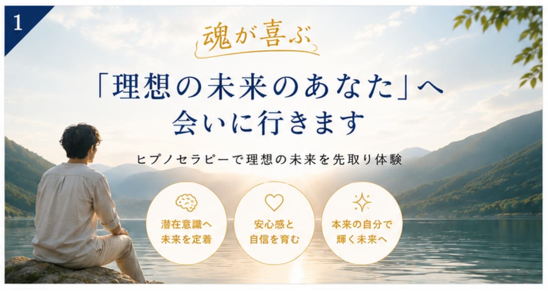 理想の未来の自分に出会うヒプノセラピーをします 未来への不安を安心と希望に変える イメージ1