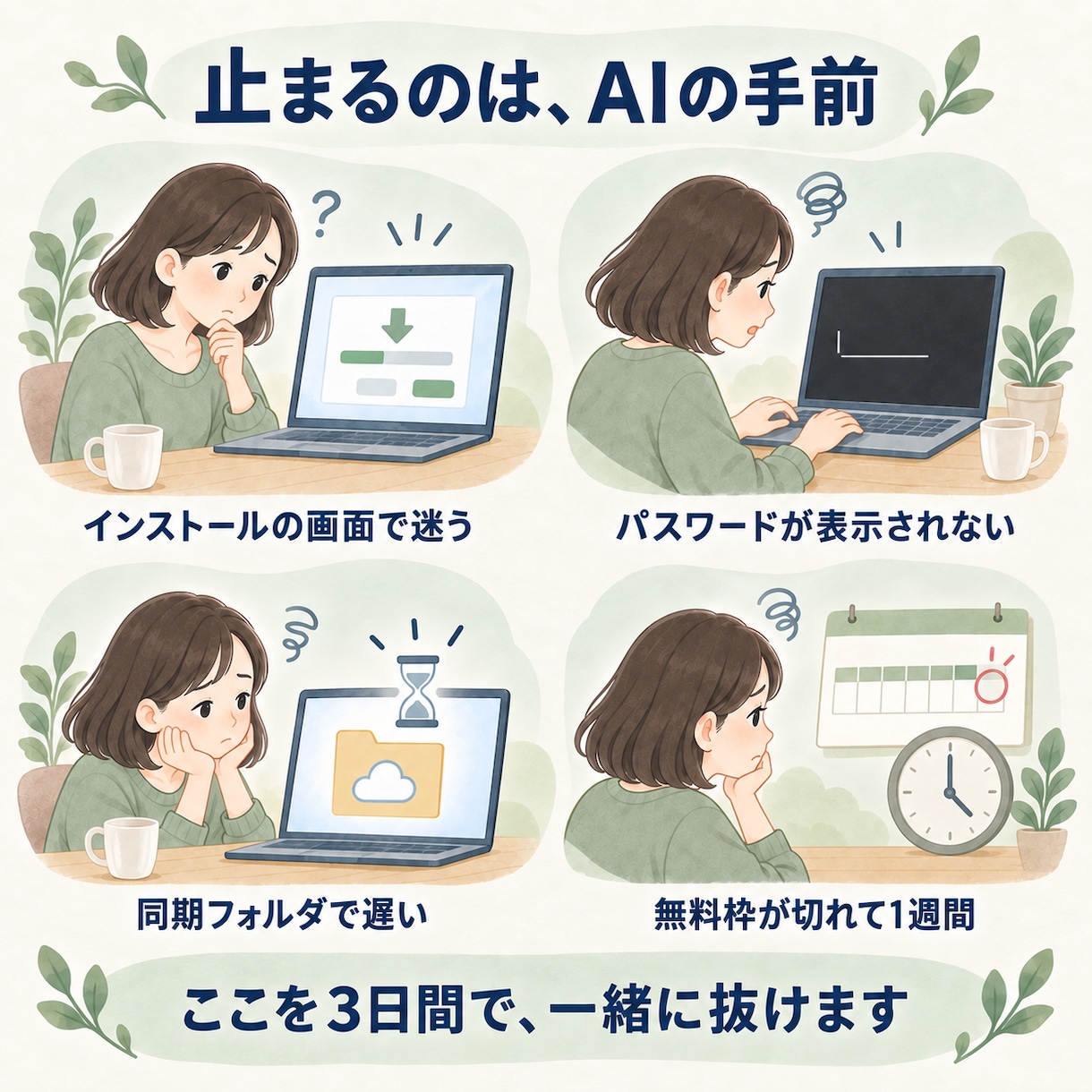 Claude Codeが動くまで3日間伴走します 通話なし・日程調整なし。止まった画面を送るだけ イメージ6